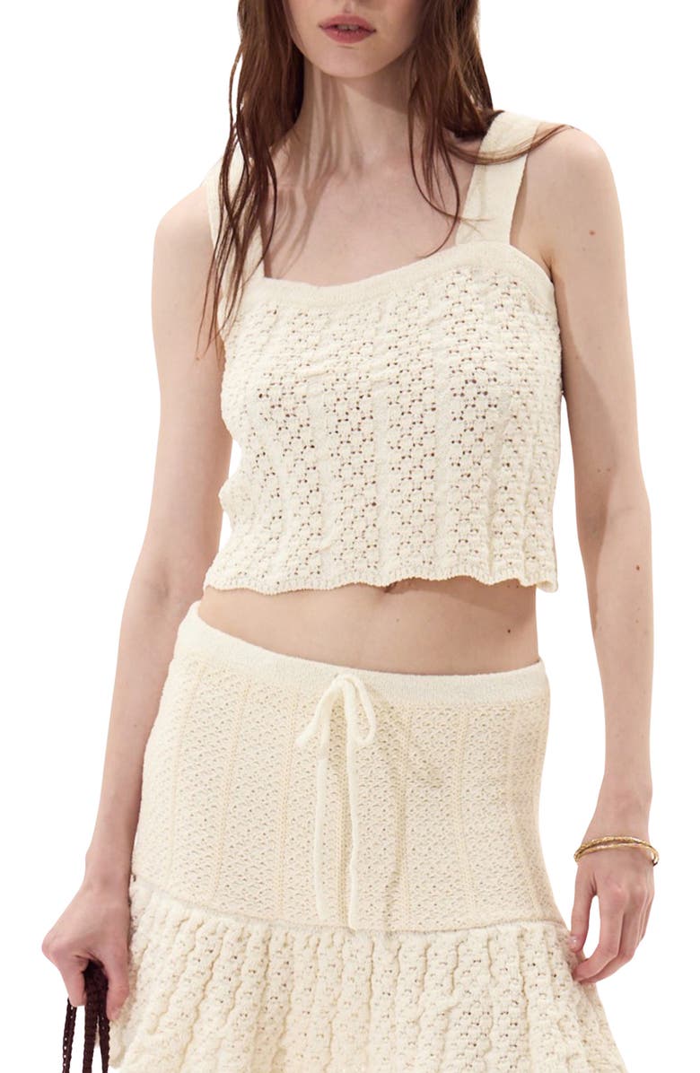 DELUC Capri Crop Pointelle Top, Main, color, 