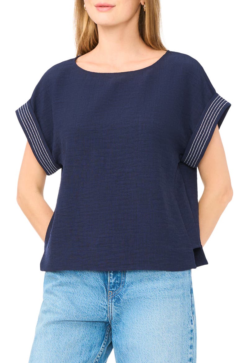 Stitch Cuff Top, Main, color, CLASSIC NAVY