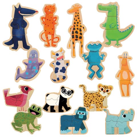 Magnetic Animal Puzzle Set - 14 Silly Animal Puzzles
