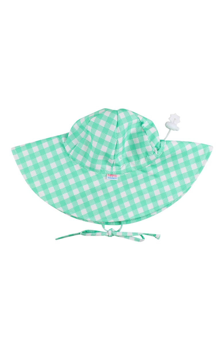 RuffleButts Unisex UPF50+ Sun Protective Hat, Main, color, Spring Green Gingham