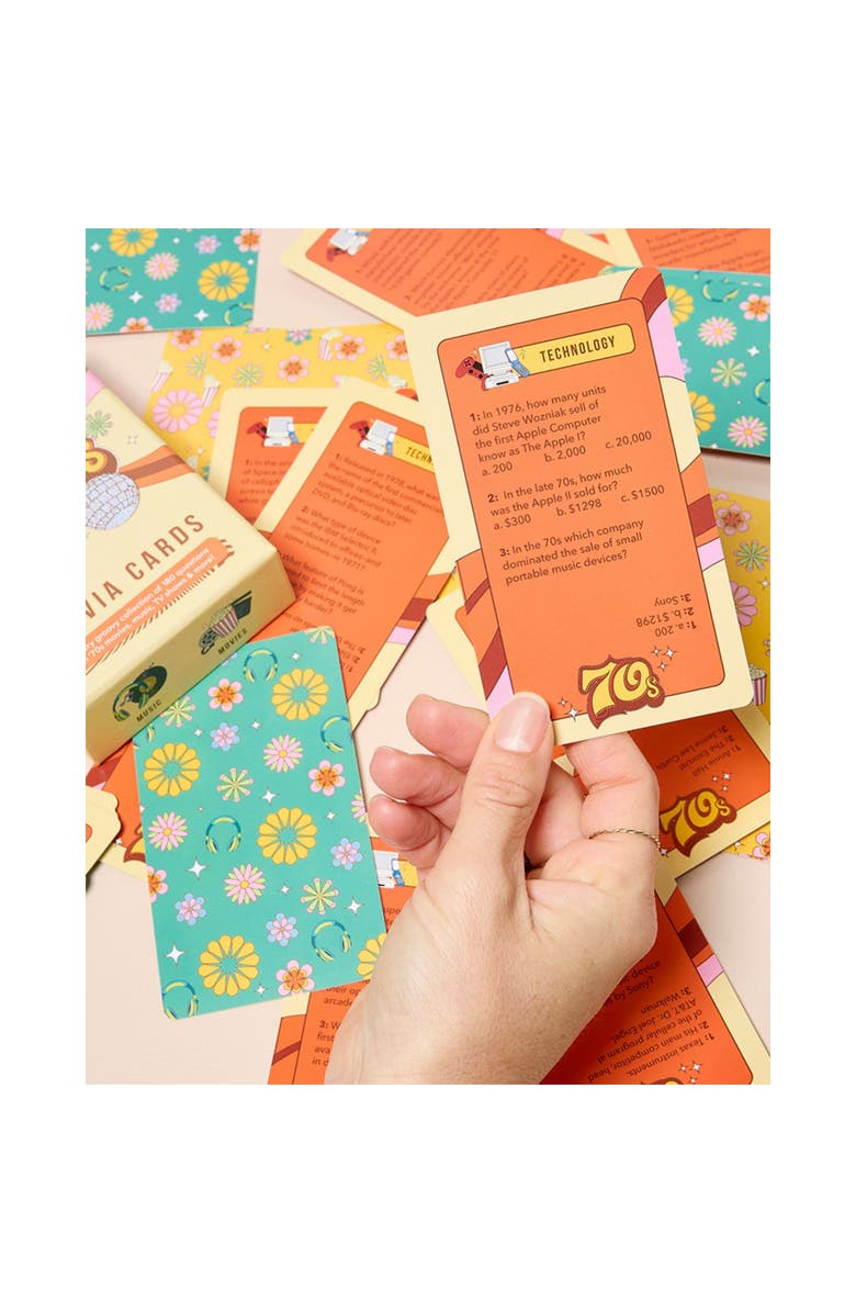 Journey of Something 70's Trivia Cards, Party Card Game, 180 Groovy Questions, Alternate, color, Multicolored