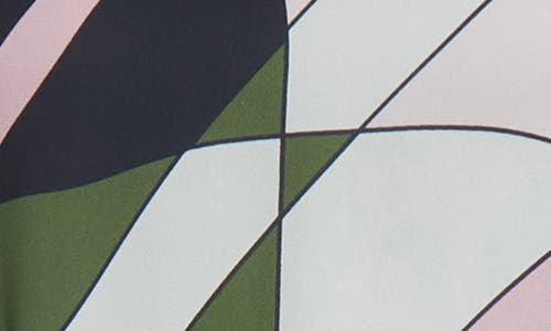 Reiss Womens Avia Geometric-pattern Woven Midi Dress Green In Green