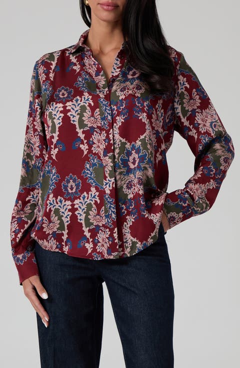 Melissa Mixed Print Button-Up Shirt