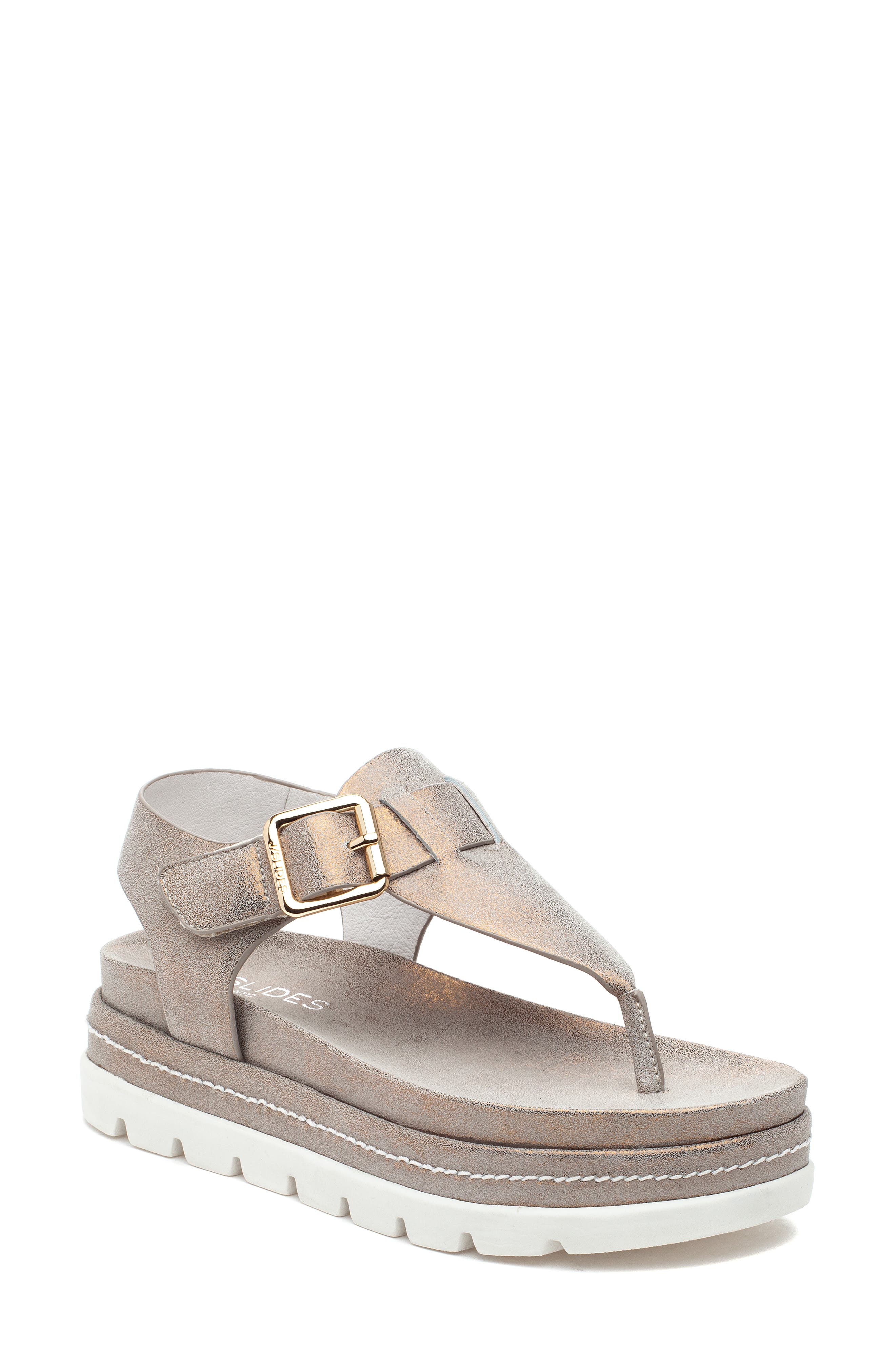 Becky Platform Sandal, Main, color, BRONZE WASH LEATHER
