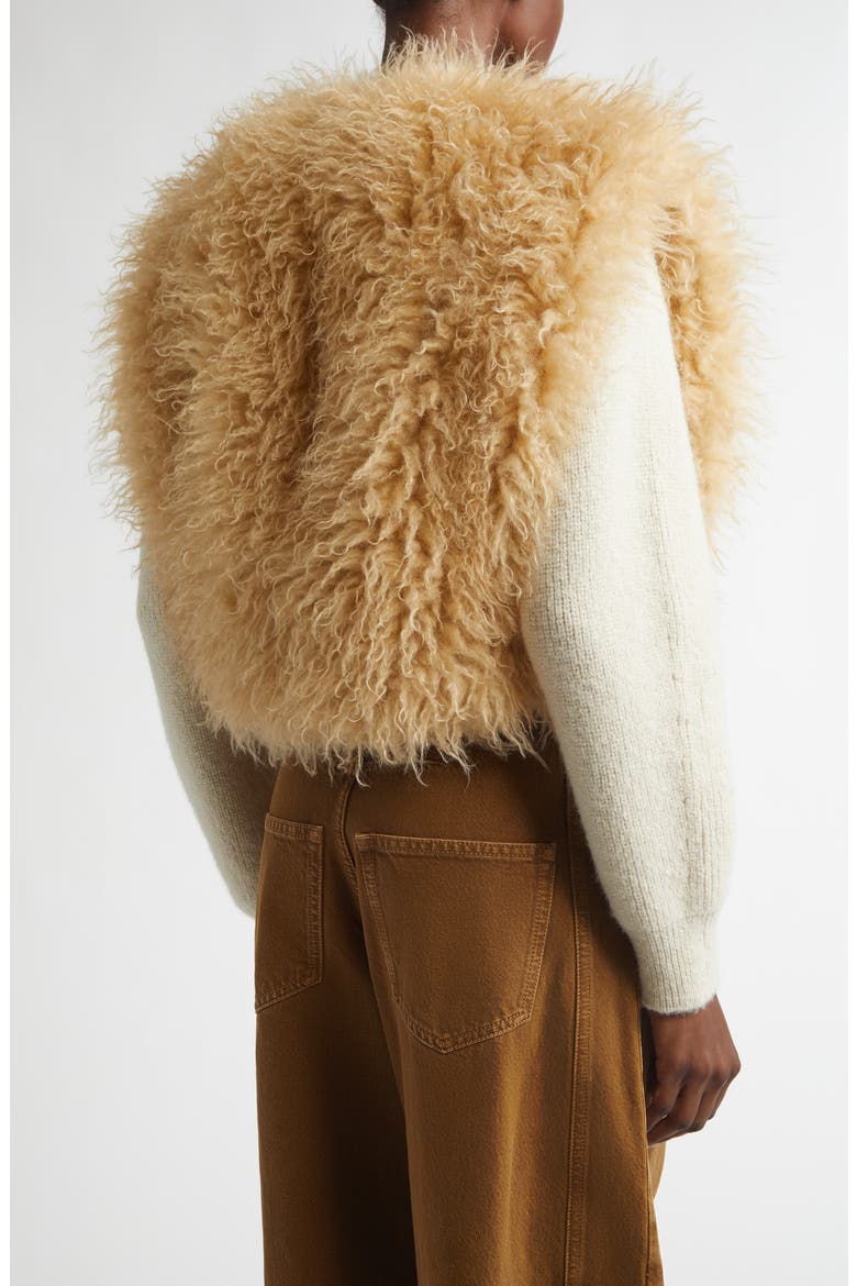 Florana Faux Fur Vest, Alternate, color, PALE YELLOW