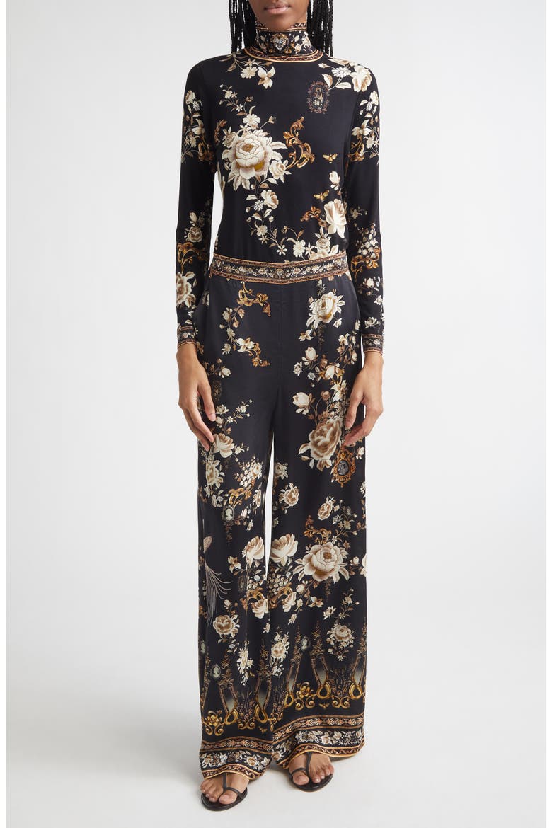 Flamenco Folklore Print Jersey Turtleneck Top, Alternate, color, FLAMENCO FOLKLORE