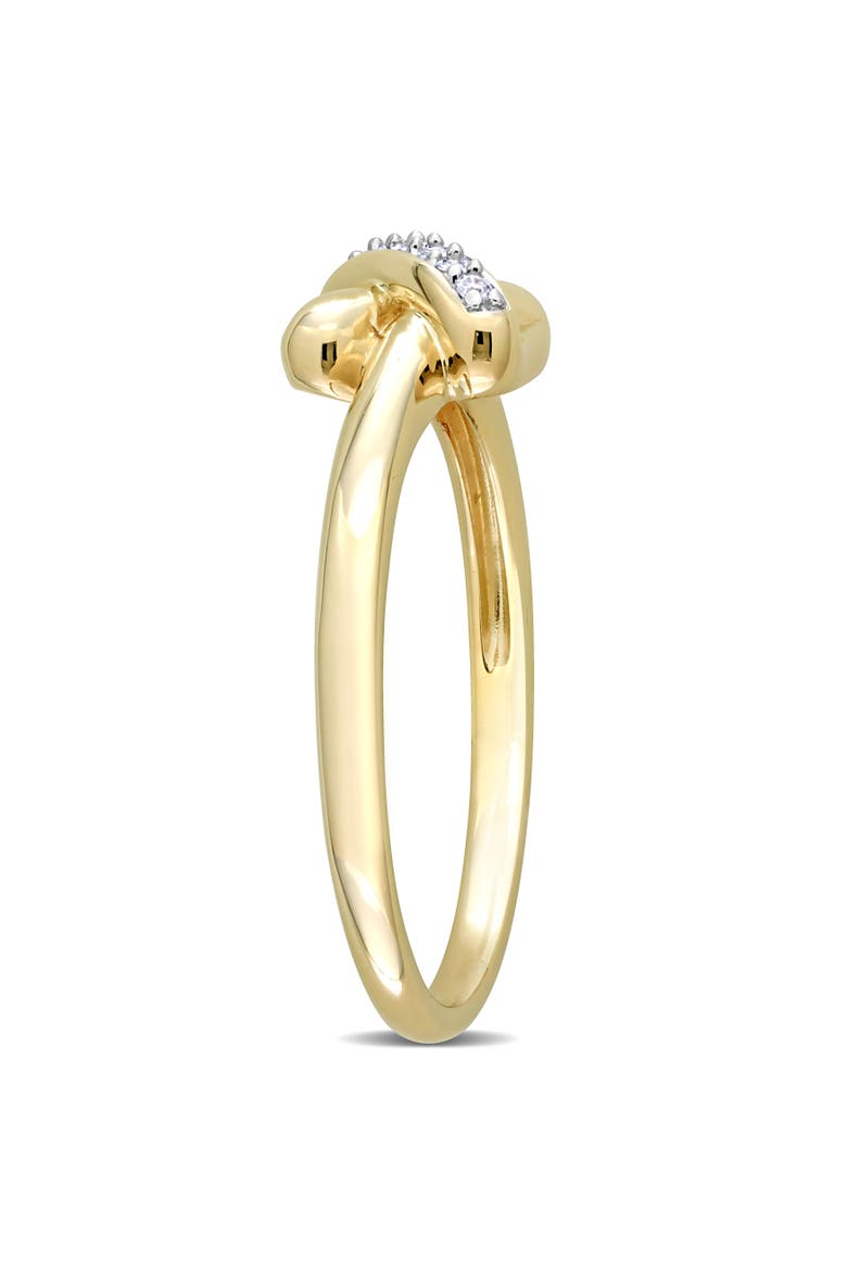 Diamond Accent Crossover Design Ring 14k, Alternate, color, Yellow Gold