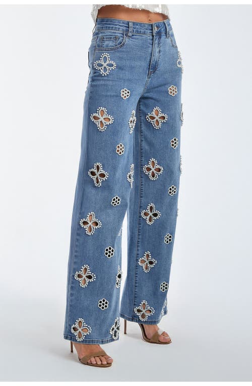 The Noli Shop Kaia Pearl High Rise Jean In Blue