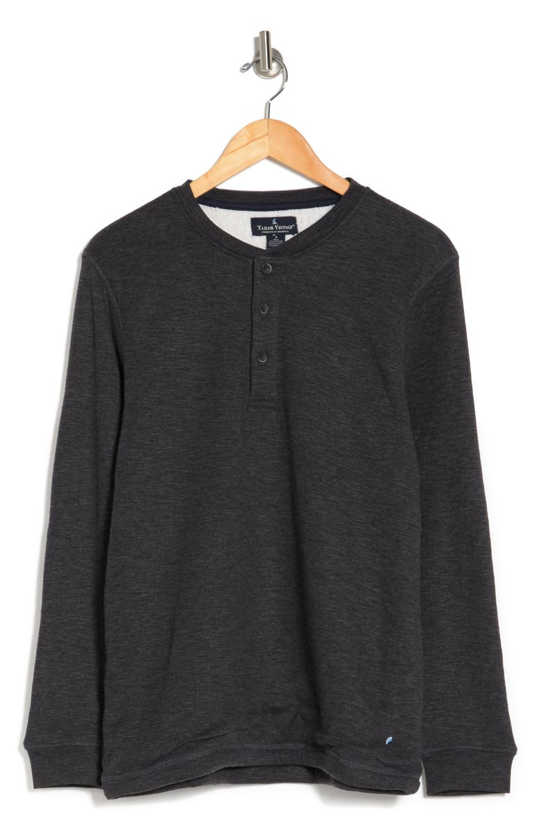 Tailor Vintage Performance Faux Shearling Lined Long Sleeve Waffle Henley, Alternate, color,