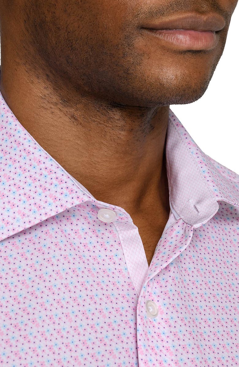 W.R.K Faint Floral Performance Dress Shirt, Alternate, color, White/ Pink