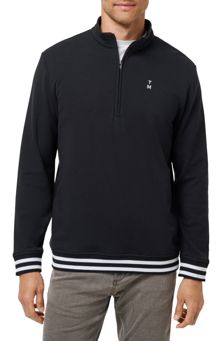 TravisMathew Happier Hour Quarter Zip Top, Main, color, Black