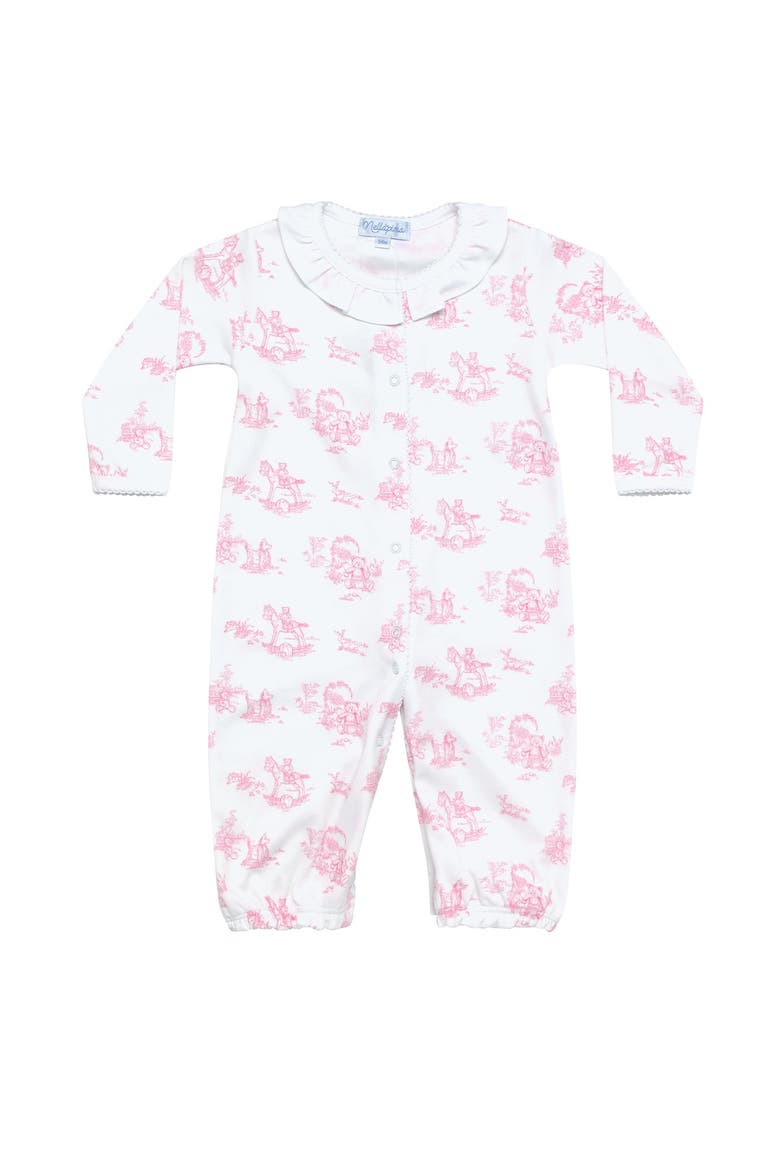 Pink Toile Baby Converter Gown - Baby, Alternate, color, Pink