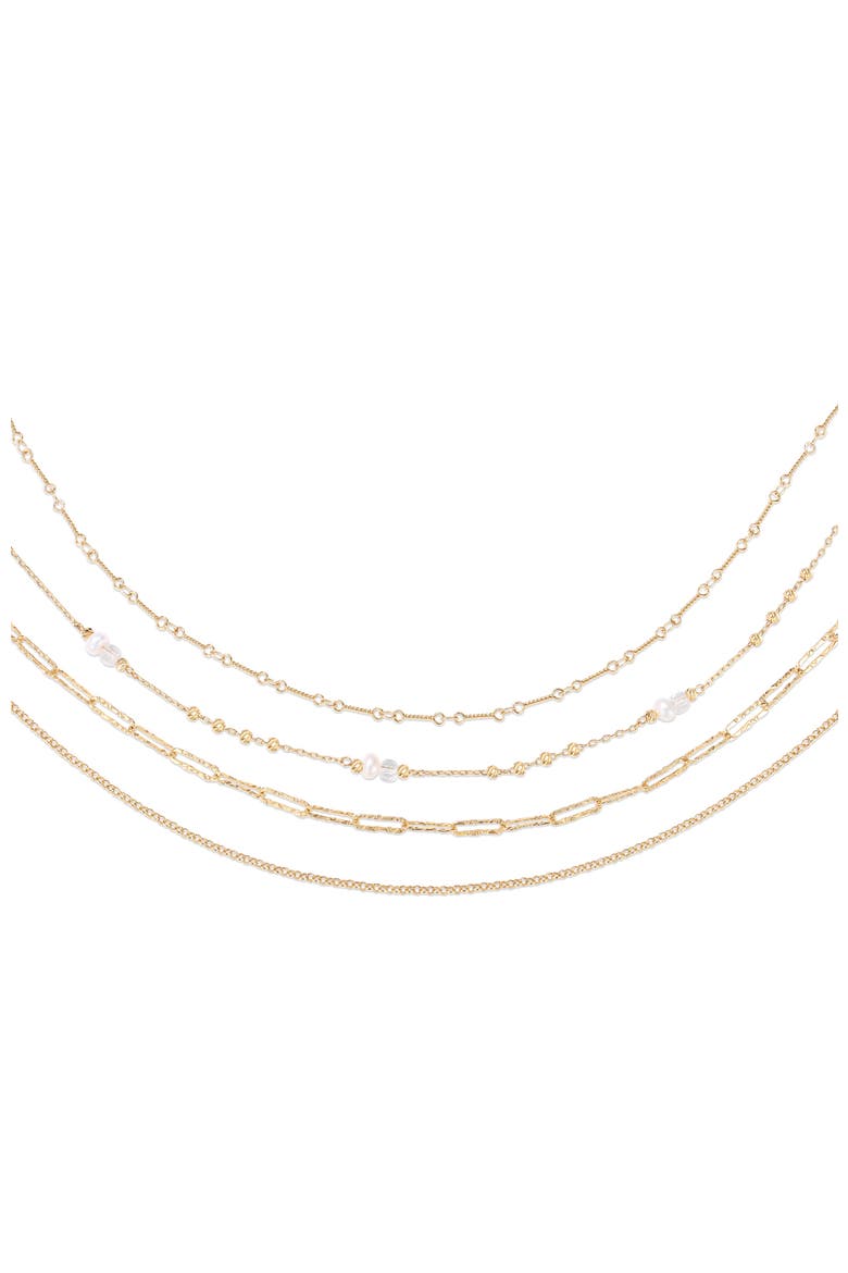 Aeolian Echo Necklace Set, Main, color, Gold