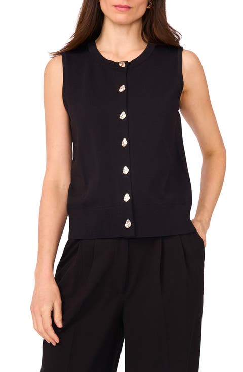 Crewneck Button-Up Sweater Vest