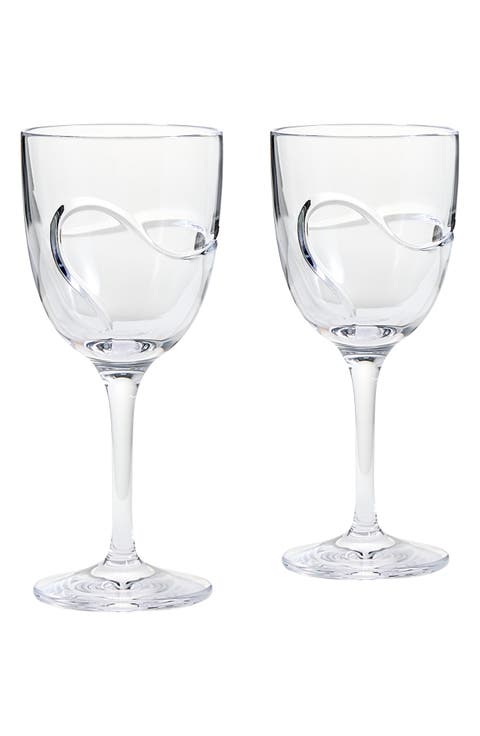 x Vera Wang Luxe Graphite Set of 2 Crystal White Wine Glasses