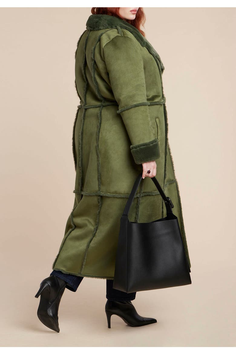 Long Fleece Lined Coat, Alternate, color, DARK CHIVE