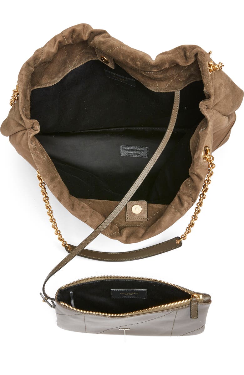 Saint Laurent Large Jamie 4.3 Patchwork Suede Shoulder Bag, Alternate, color, Light Musk