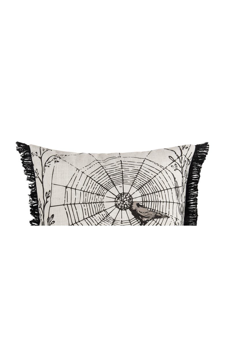 Jol Boo Spider Web Halloween Printed Throw Pillow, 18" x 18", Alternate, color, Beige
