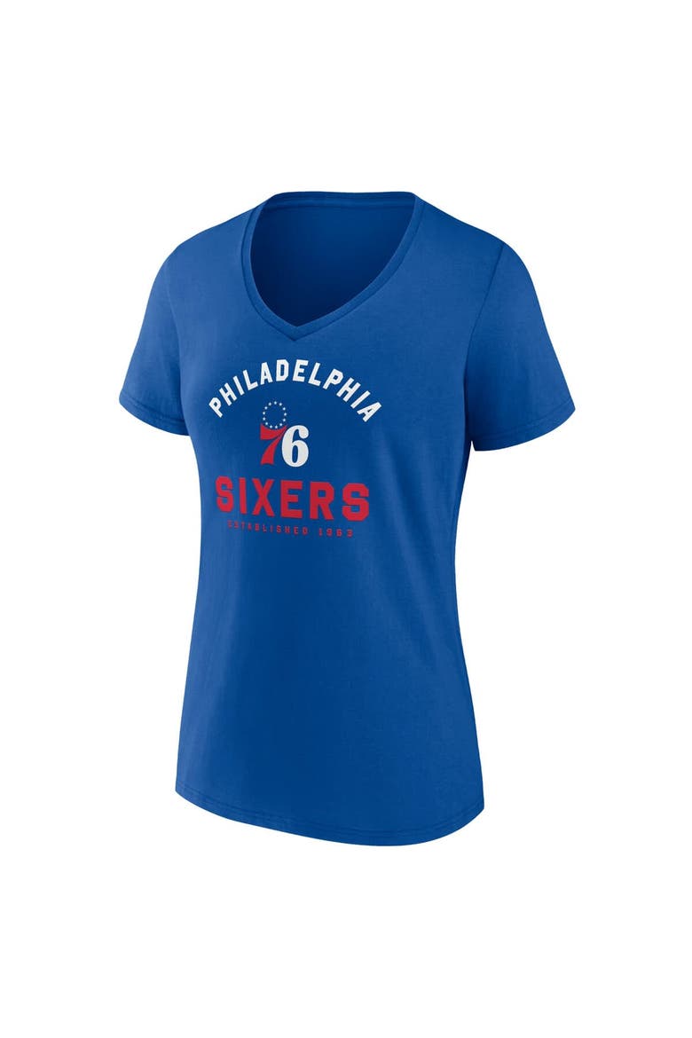 Women's Logo Athletic Royal Philadelphia 76ers Unrivaled V-Neck T-Shirt, Alternate, color, Royal