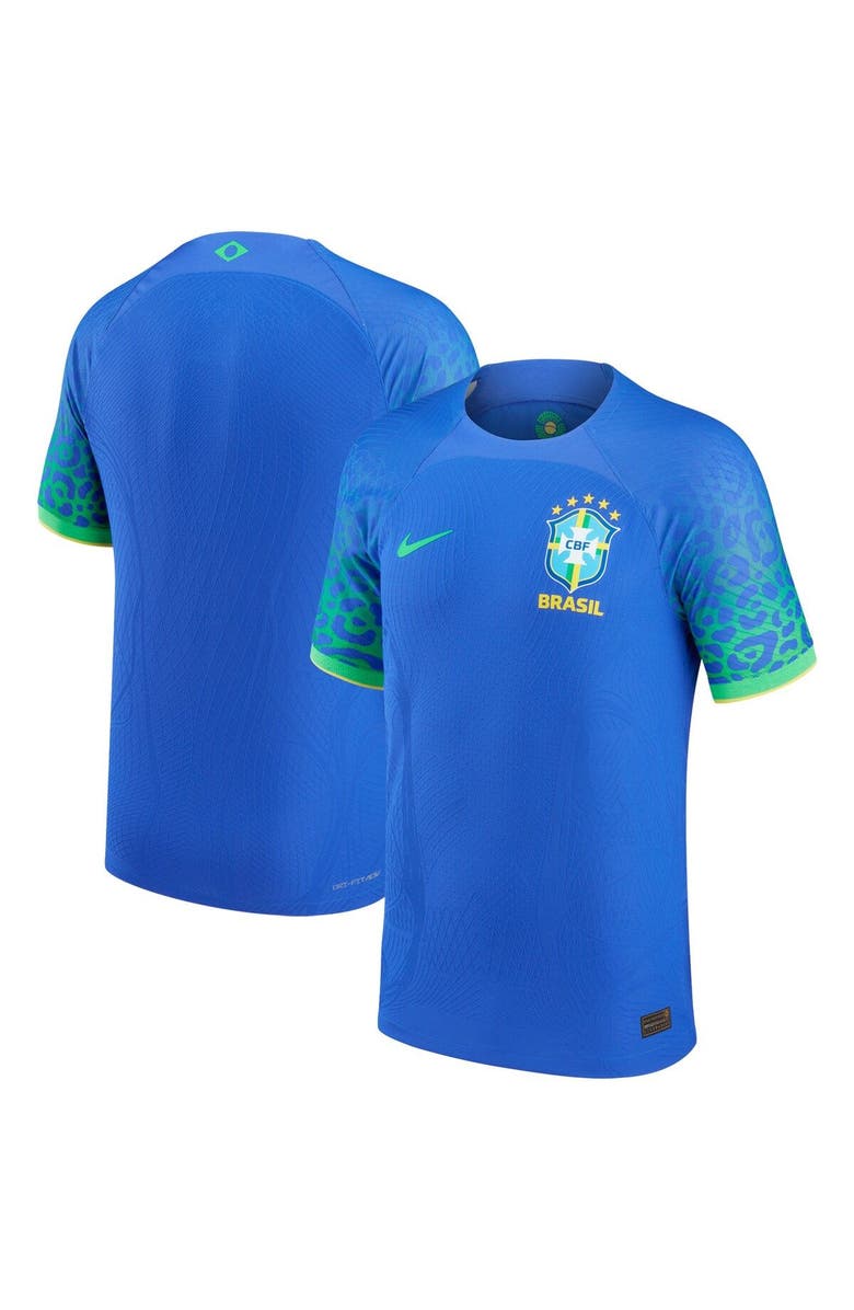Nike Men's Nike Blue Brazil National Team 2022/23 Away Vapor Match Authentic Blank Jersey, Main, color, 
