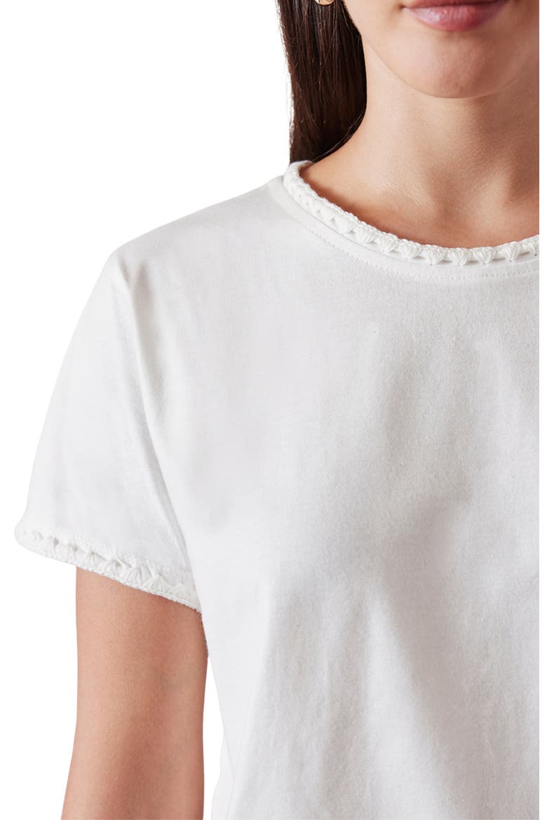 Organic Cotton Crochet Heirloom Tee, Alternate, color, Off White