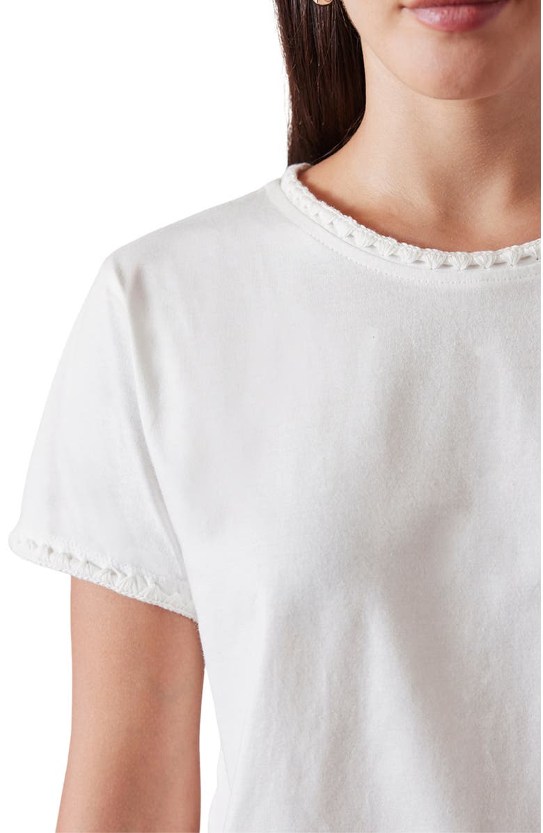 Paneros Clothing Organic Cotton Crochet Heirloom Tee, Alternate, color, Off White