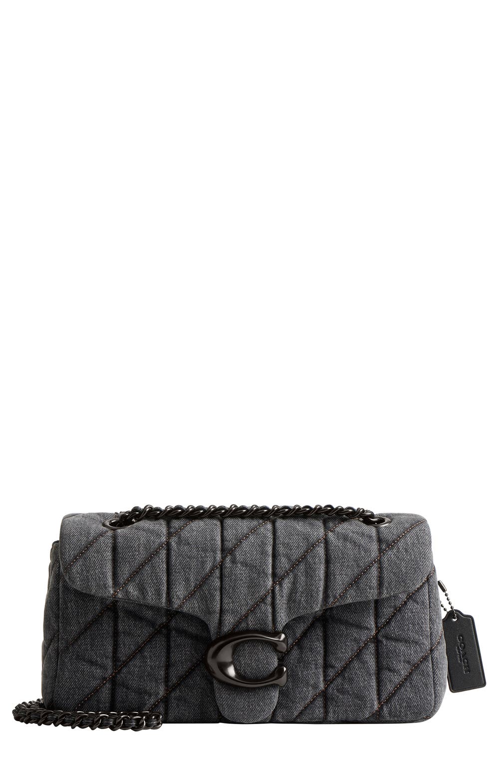 Tabby 26 Quilted Denim Shoulder Bag, color, WASHED GREY