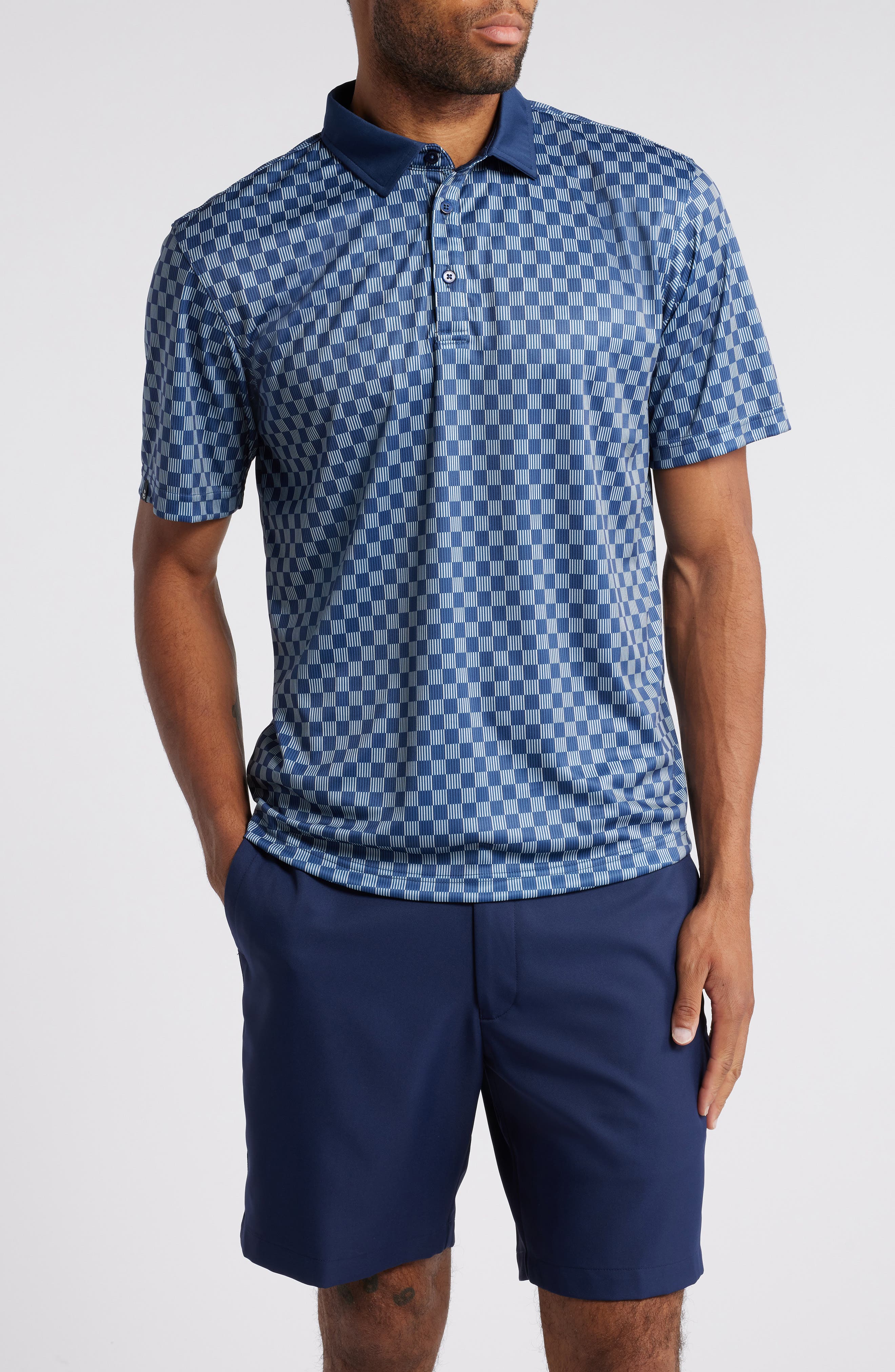Swannies Gunnar Check Print Golf Polo
