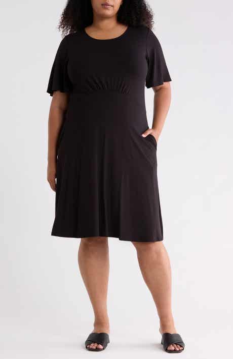 Empire Waist Flutter Sleeve Dress