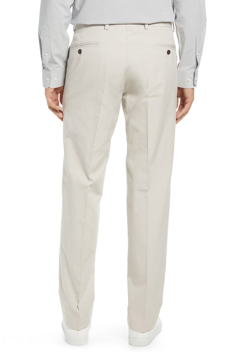 Charleston Khakis Flat Front Cotton Poplin Dress Pants, Alternate, color, STONE