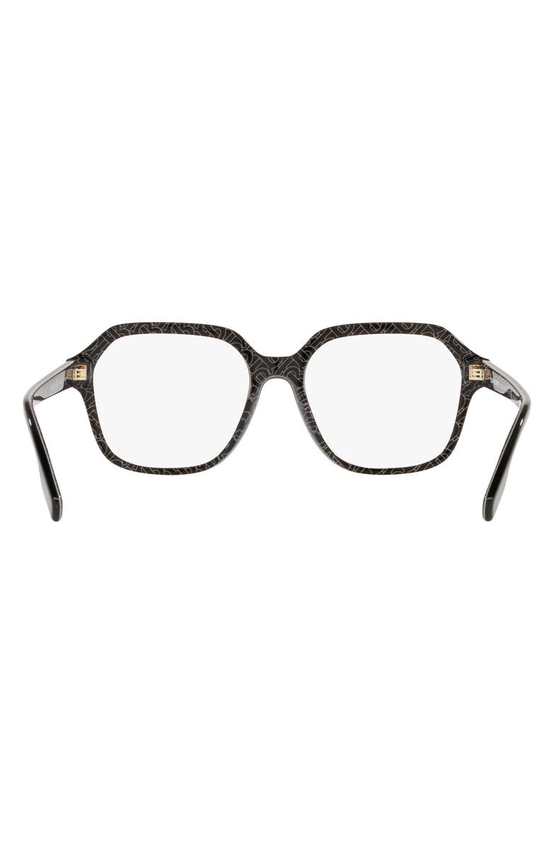 Burberry 54mm Square Optical Glasses, Alternate, color, Black/ Crystal / Demo
