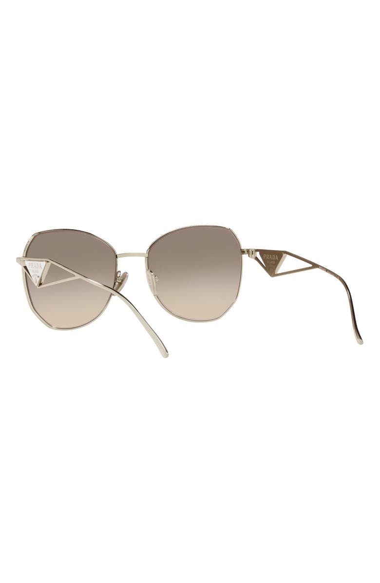Prada 57mm Gradient Round Sunglasses, Alternate, color, Pale Gold