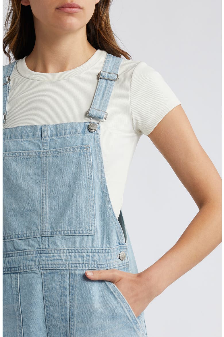 Raw Hem Oversize Denim Carpenter Shortalls, Alternate, color, CHAPIN WASH