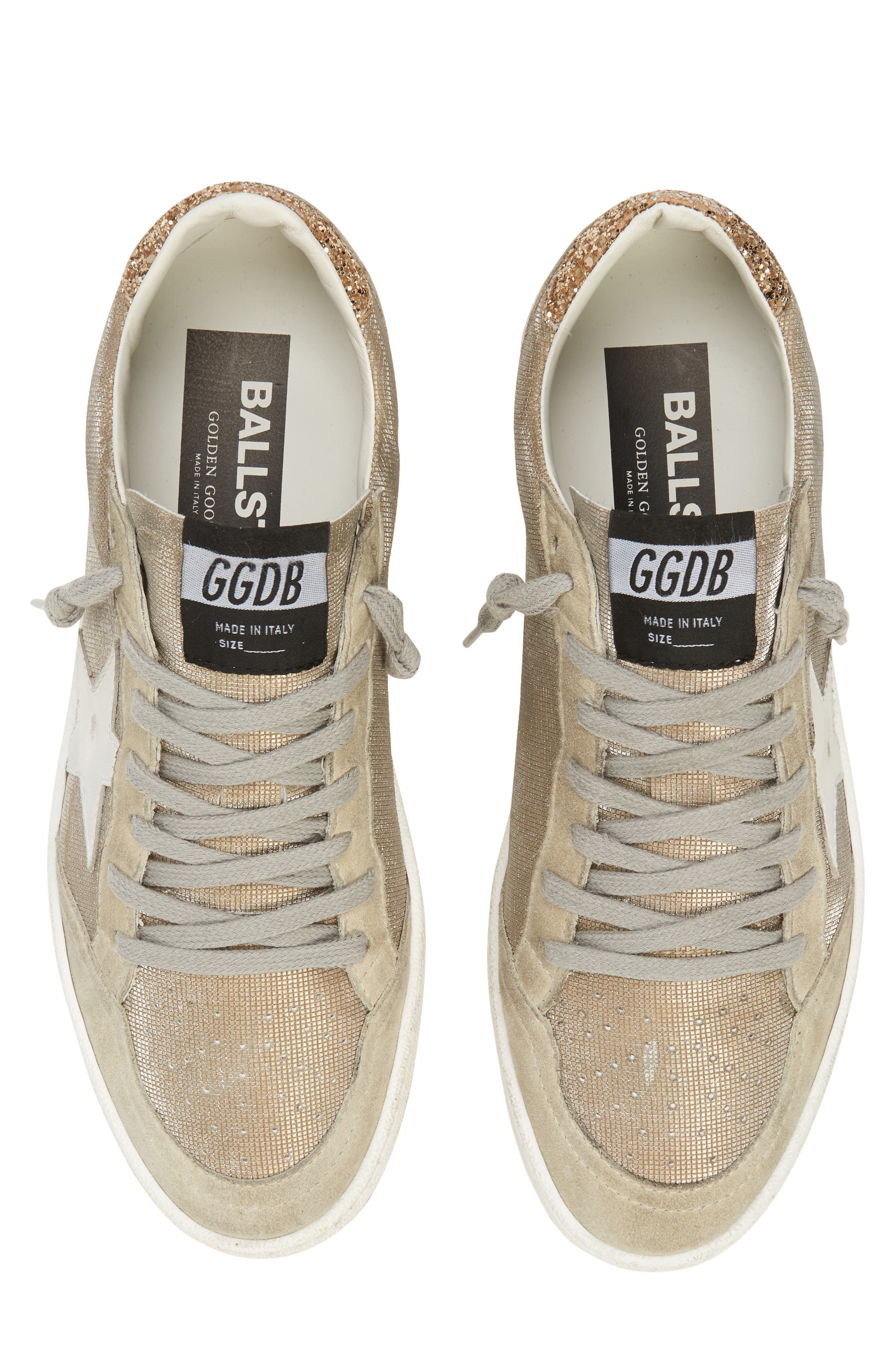 Golden Goose Ball Star Low Top Sneaker, Alternate, color, Natural/ Gold/ Grey