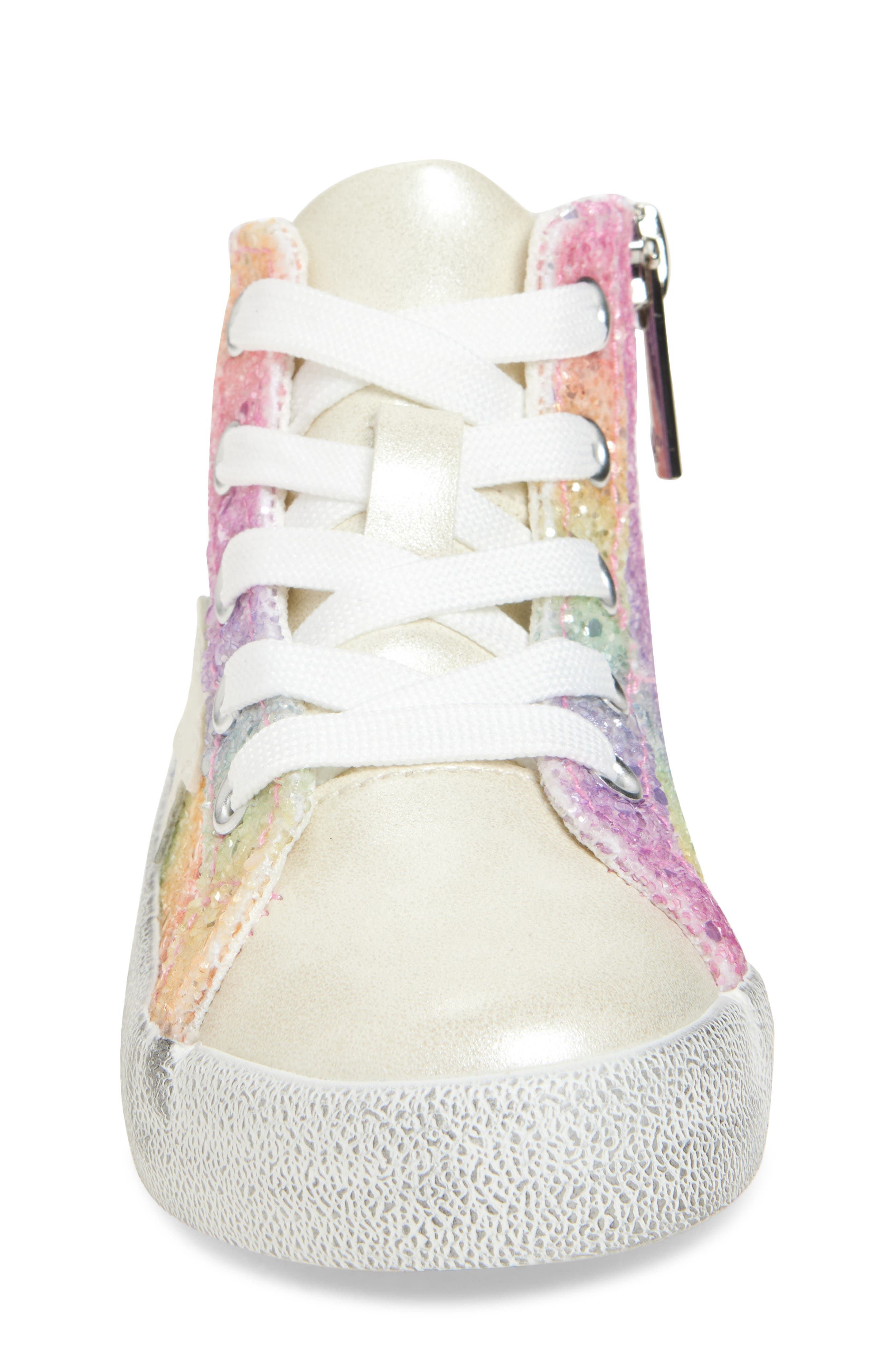 Nina Kids' Geovana Rainbow Glitter Sneaker, Alternate, color, Multi Glitter
