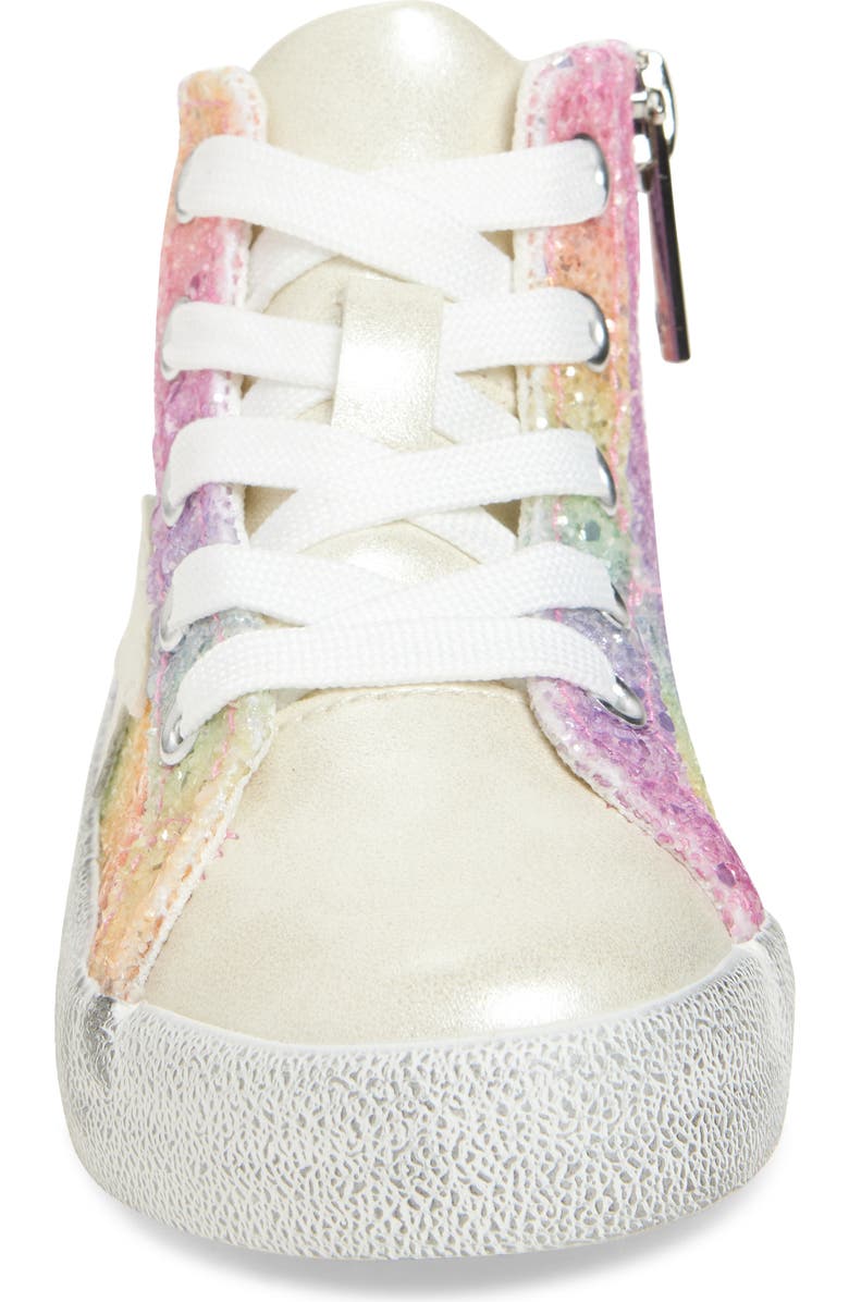 Nina Kids' Geovana Rainbow Glitter Sneaker, Alternate, color, Multi Glitter