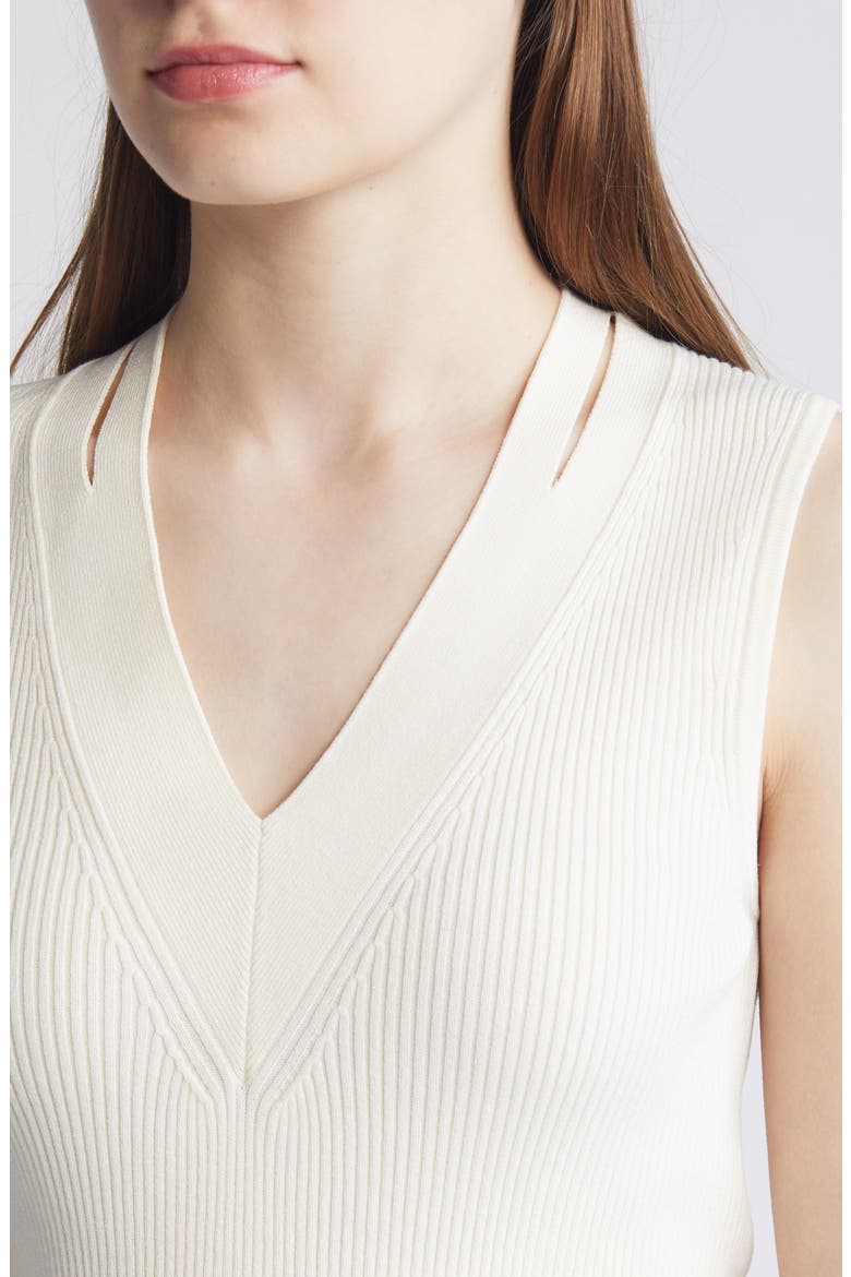 Fality Cutout Sleeveless Sweater, Alternate, color, OPEN WHT