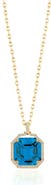 GOSHWARA Gossip Asscher Cut Stone & Pavé Diamond Pendant Necklace