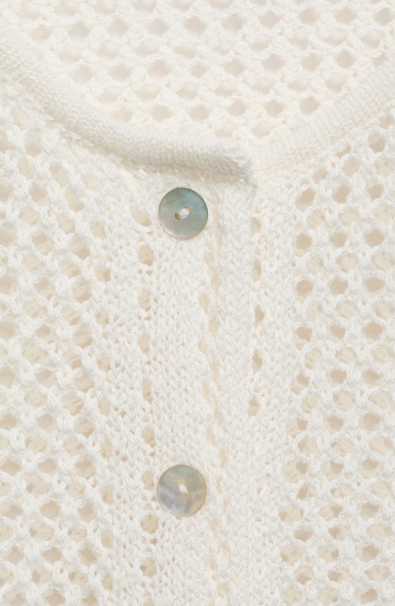 MANGO Open Stitch Cardigan, Alternate, color, Off White