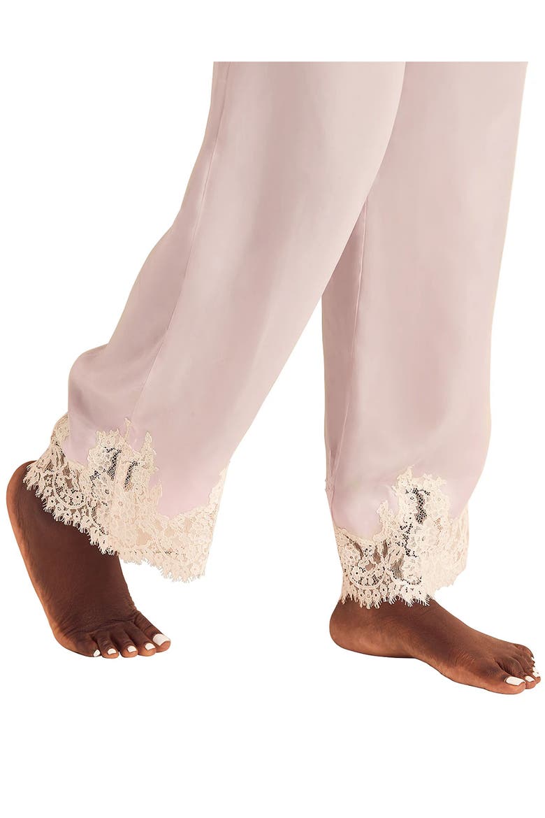 Vegan Pajama Atelier Collection Silk Pant, Alternate, color, Light pink