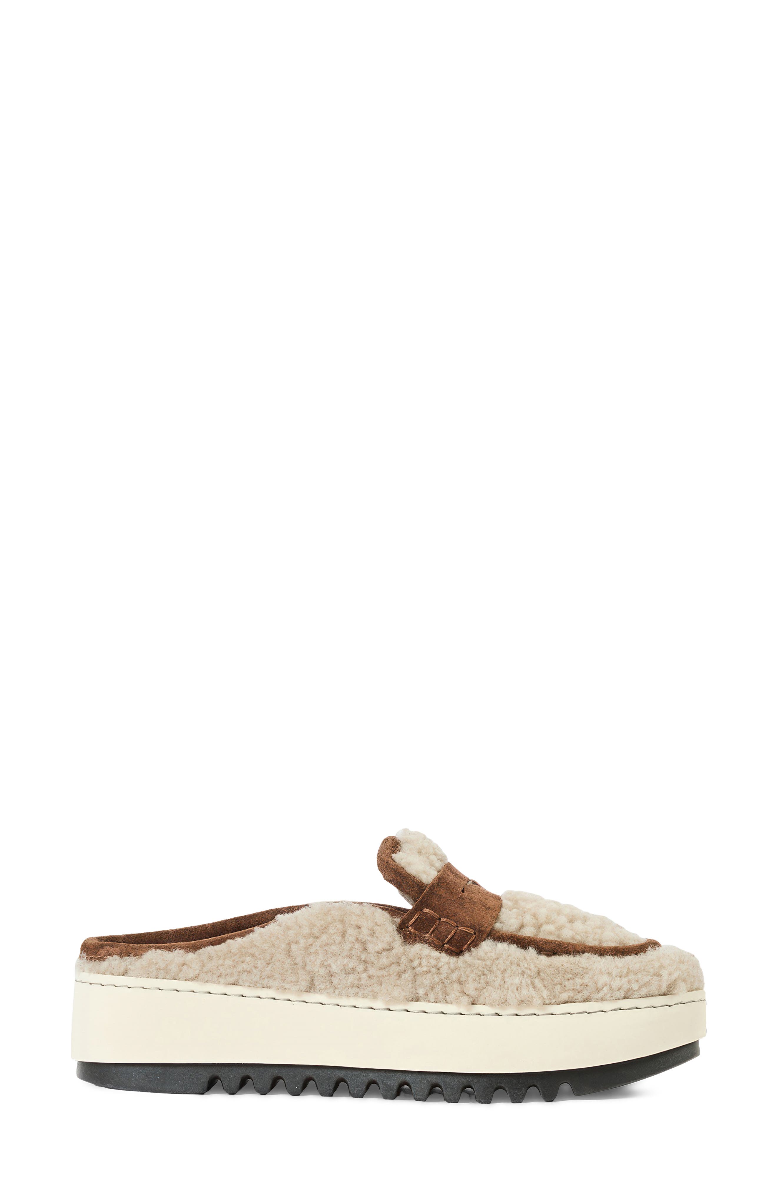 Amata Genuine Shearling Mule, Alternate, color, COGNAC/ SHEARLING