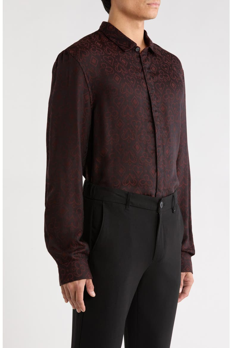 Rodney Long Sleeved Button Up Shirt, Alternate, color, CHOCOLATE