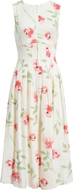 Sam Edelman Floral Pintuck Waist Dress