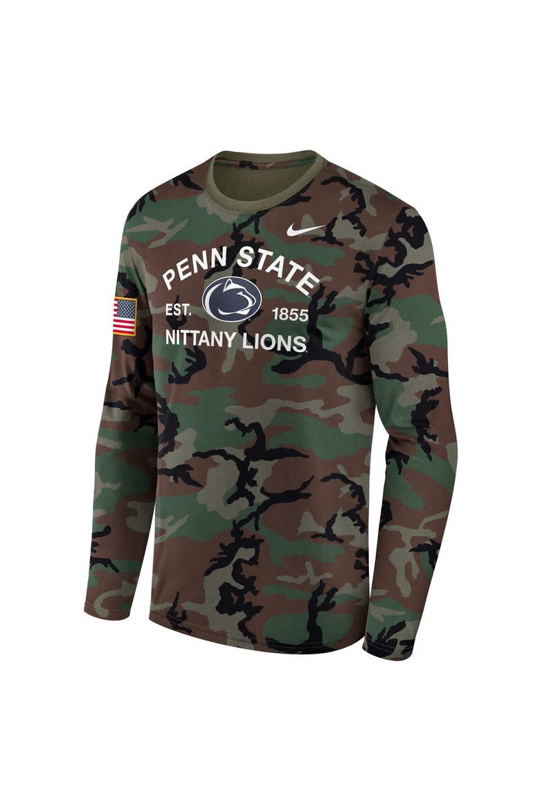 Men's Nike Camo Penn State Nittany Lions 2025 Military Appreciation Legend Dri-FIT Long Sleeve T-Shirt, Alternate, color, Camo