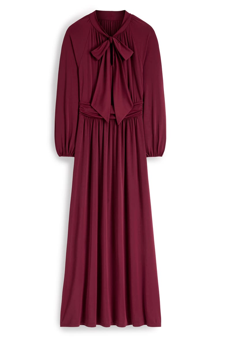 Pussy Bow Jersey Maxi Dress, Alternate, color, DEEP WISTERIA
