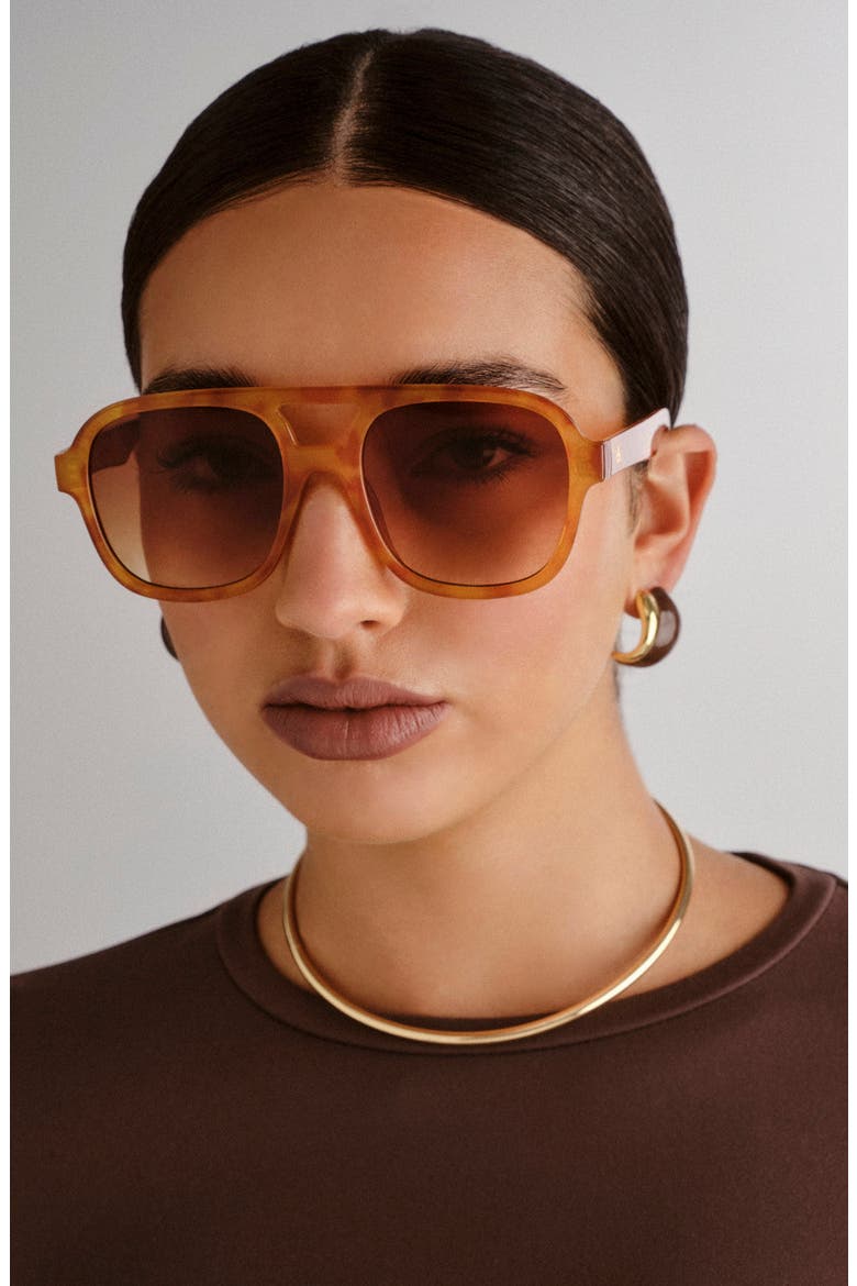 AIRE Whirlpool Cinnamon Transparent Aviator Sunglasses Brown Gradient Lens NEW AIRE Whirlpool Sunglasses | Shopbop main image 3