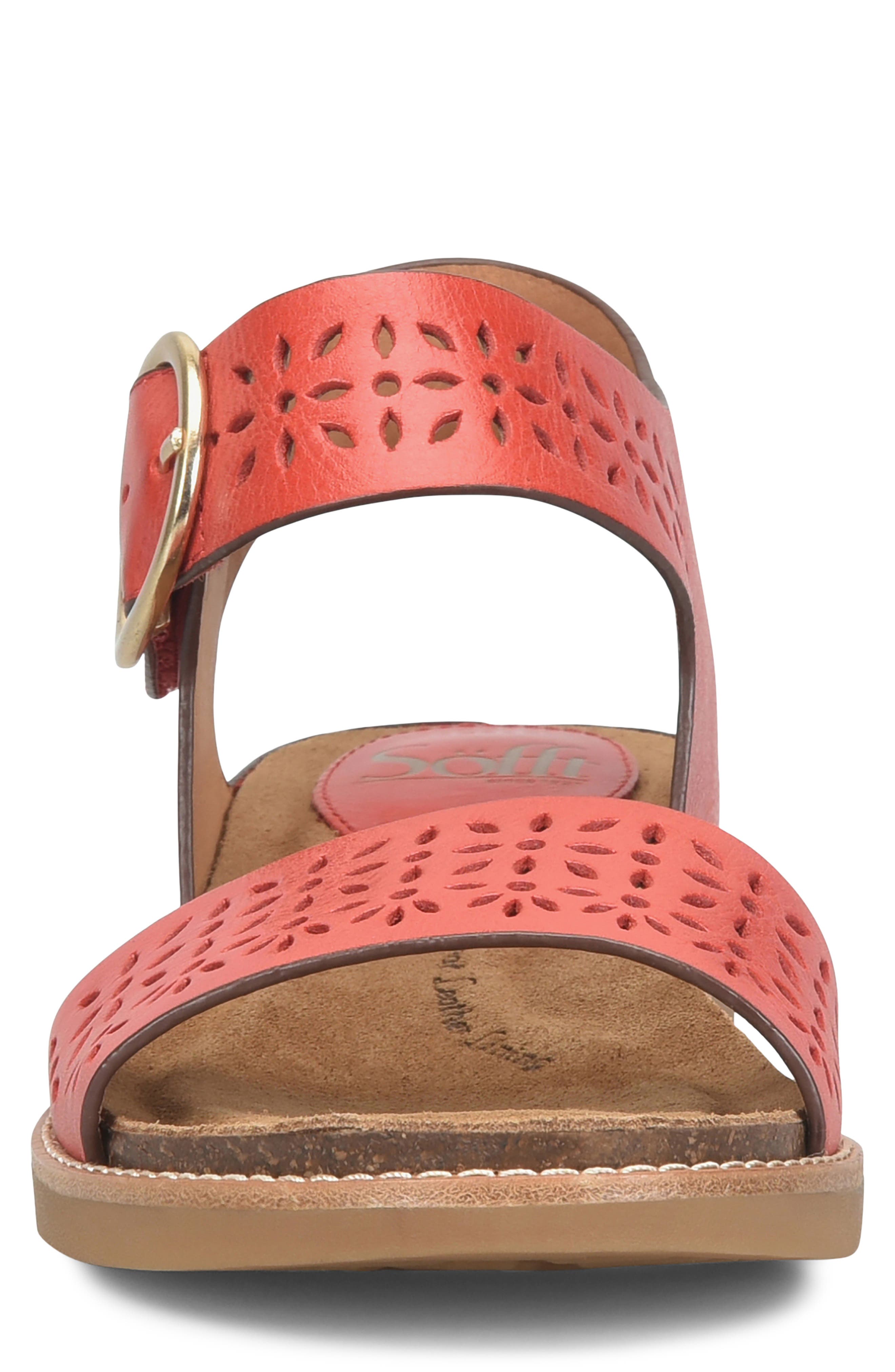 Bali III Ankle Strap Wedge Sandal, Alternate, color, RED CORAL