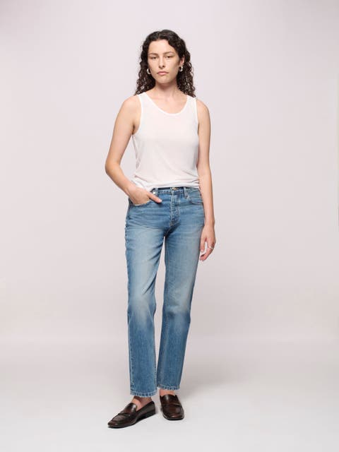 Calla Mid Rise Straight Ankle Jean