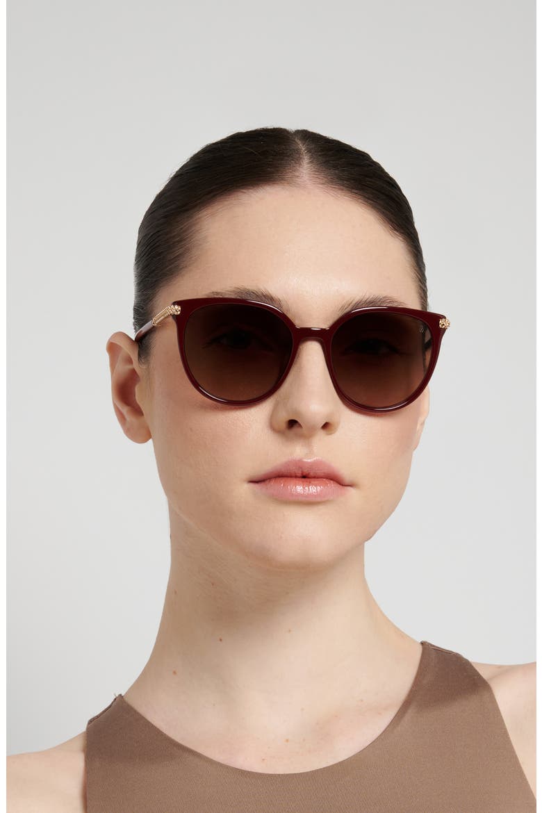 55mm Gradient Square Sunglasses, Alternate, color, BURGUNDY PINK/ BROWN SF