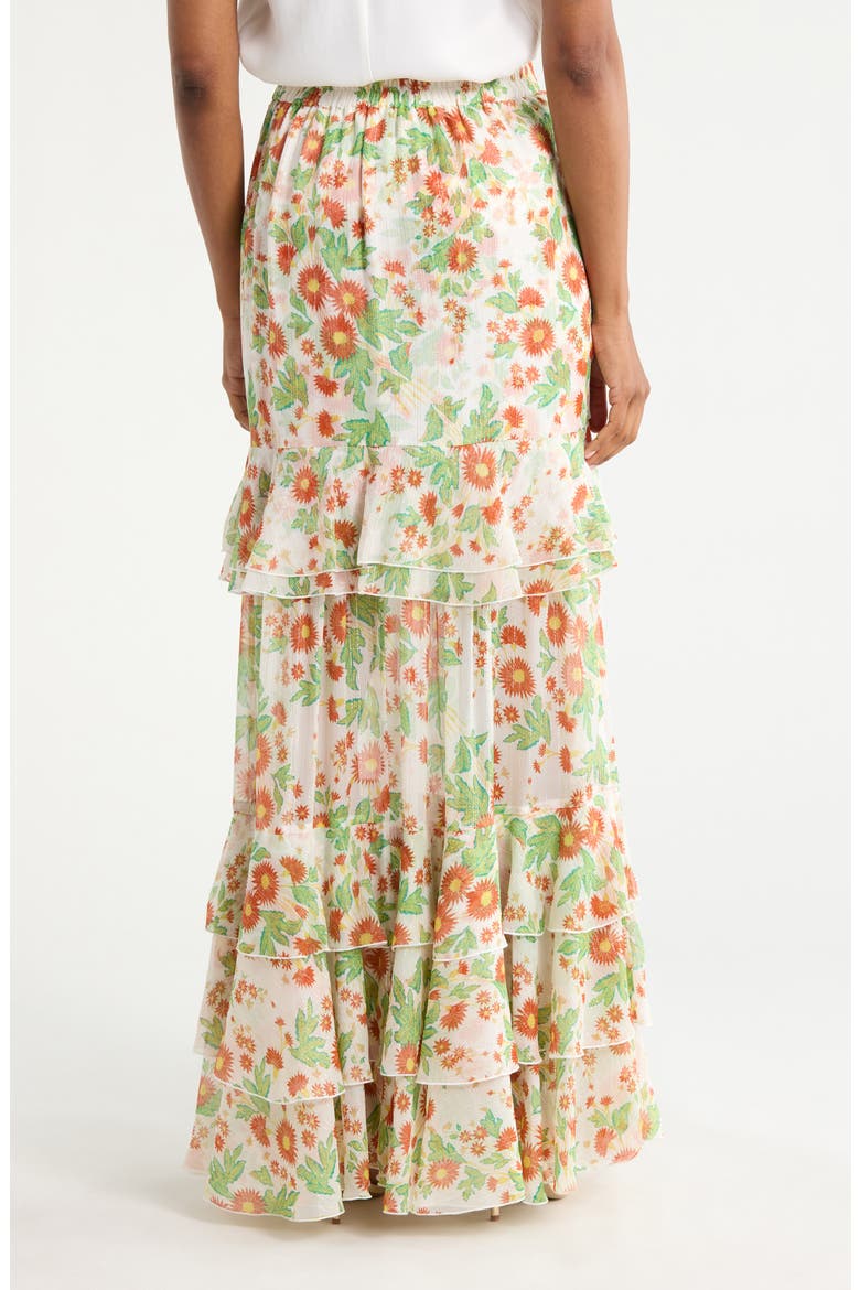 Thea Ruffle Tiered Maxi Skirt, Alternate, color, MARLENE BATIK SMALL IVORY
